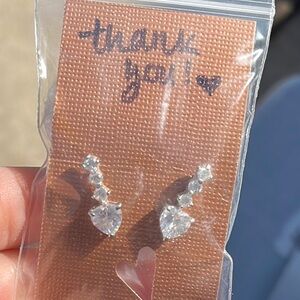 Elegant Silver CZ Drop Earrings